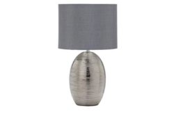 Collection Scratched Effect Table Lamp - Silver.